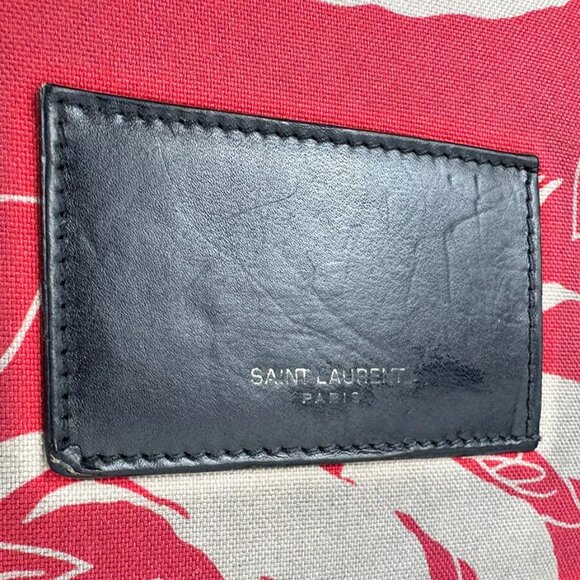 Auth SAINT LAURENT Backpack Red/Black Nylon Canvas/Leather - z4057 - Picture 11 of 16